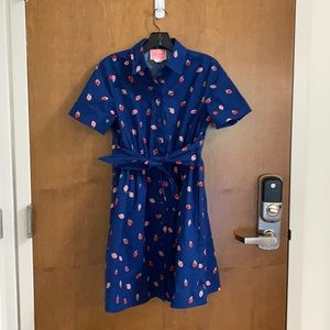 Kate spade strawberry print shirt dress